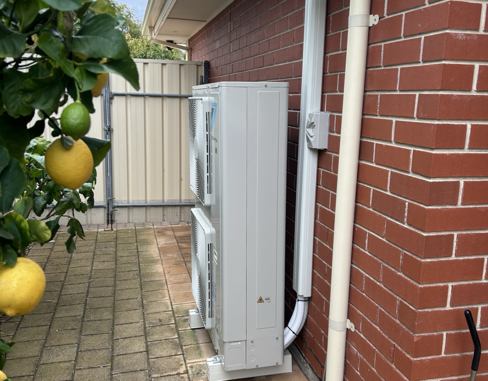 New Daikin FDYAN160A-C2V 16kW ducted reverse cycle air conditioning outdoor unit installed by Morphett Air at a home in Seacombe Gardens.